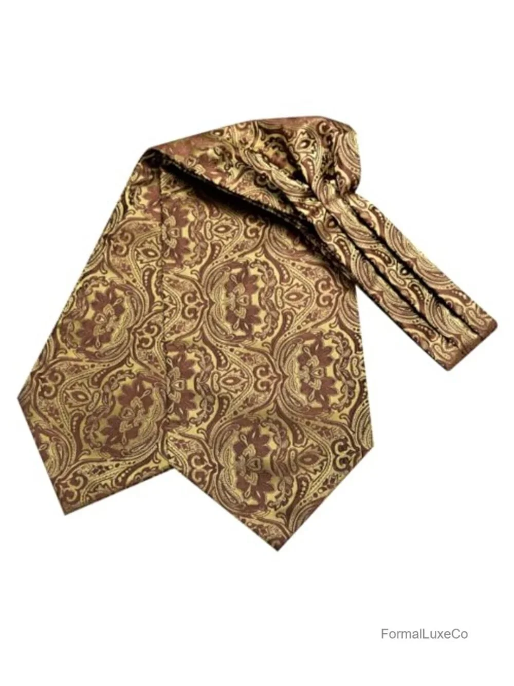 Silk Ascot Tie Set with Pocket Square Cufflinks and Lapel Pin for Wedding